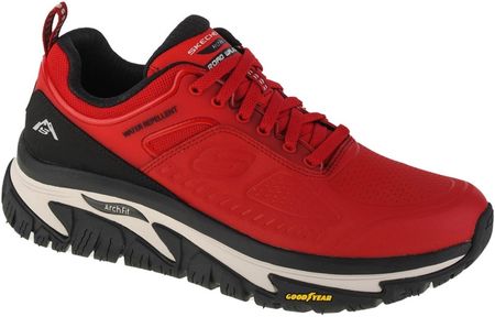 Skechers Arch Fit Road Walker 237333-RDBK, Mężczyźni, Trenerzy, Czerwony, Rozmiar: 42