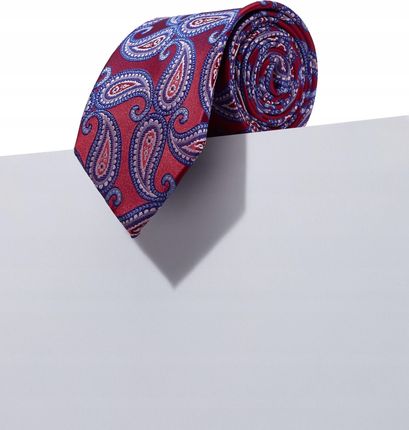 Klasyczny krawat w roślinny wzór męski elegancki - zdjęcie 3