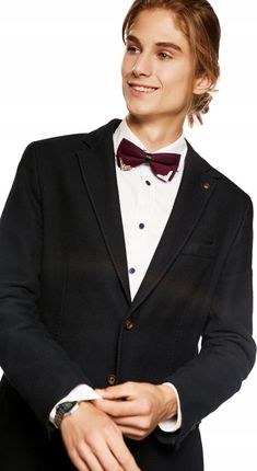 Muszka dwuwarstwowa elegancka mucha męska - zdjęcie 2