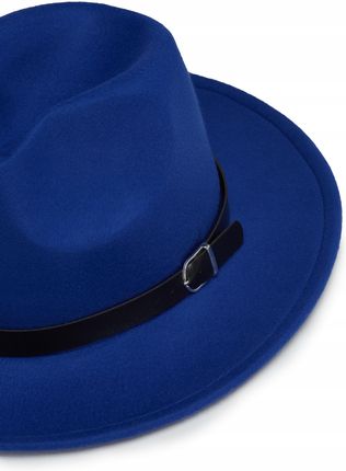 Męski kapelusz filcowy Fedora pasek skórzany - zdjęcie 2