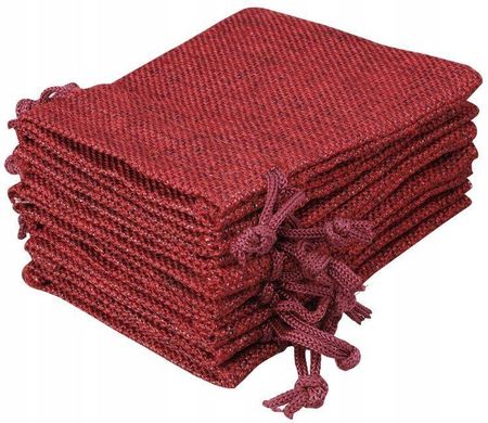 Sakiewka Kabza Woreczek Jutowy Na Monety Kolor Bordo 6 X 8 Cm  - zdjęcie 6