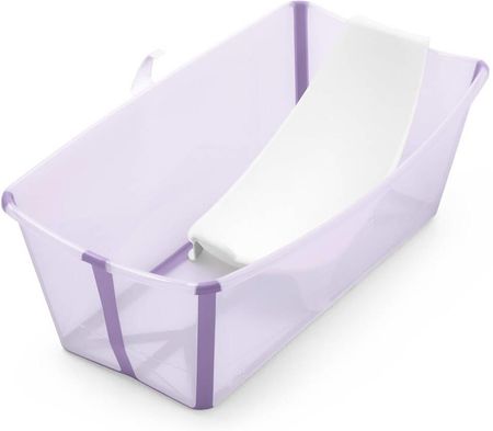 Stokke Flexi Bath + Newborn Support składana wanienka z wkładką niemowlęcą  Transparent Calming Lavender