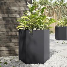 vidaXL Donice Ogrodowe 2szt. Czarne Sześciokątne 46X40X45Cm Stal 851109