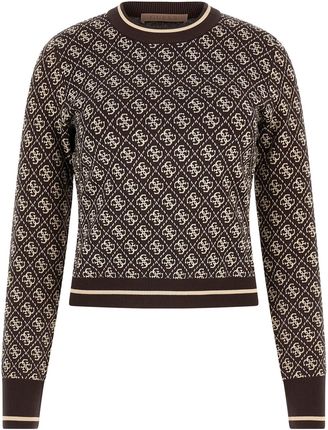 Damski Sweter Guess Lise 4G CN LS Swtr W4Br21Z37K0-Fn0T – Brązowy