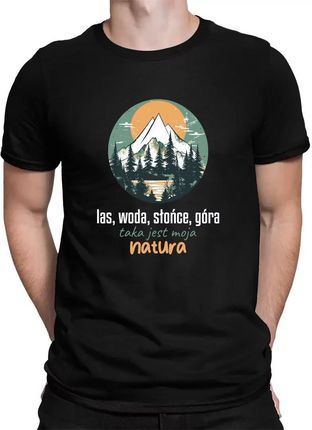 Las, woda, słońce, góra - męska koszulka na prezent