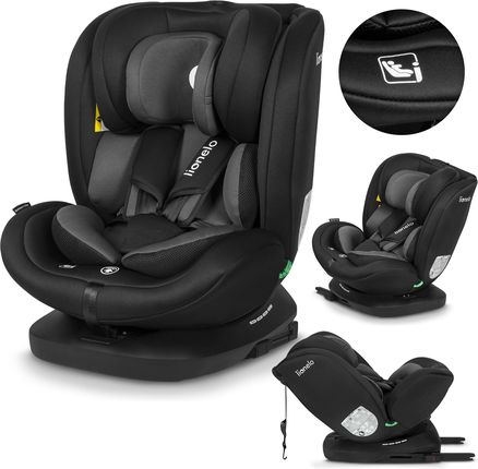 Lionelo Bastiaan I-Size 0-36Kg Isofix + Top Tether Czarno-Szary