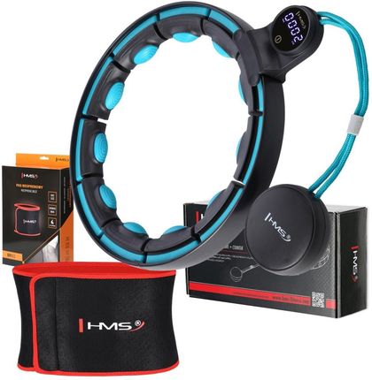 ZESTAW HULA HOP BLACK/TURQUOISE HHM17 Z LICZNIKIEM + PAS BR163 /HMS