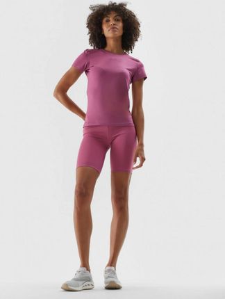 Damskie legginsy krótkie treningowe 4F 4FWAW24TFSTF012  - różowe
