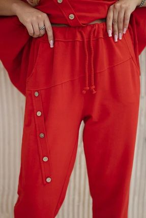 Komplet damski oversize bluza i spodnie czerwony - zdjęcie 2