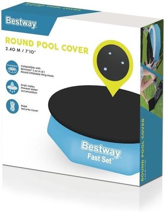 Bestway Plandeka Pvc 240 cm Czarna Okrągła - zdjęcie 2