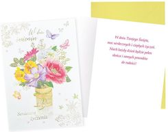 Zdjęcie Kukartka Karnet Imieninowy W Kwiaty - Boguchwała