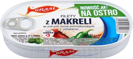 Graal Filet Z Makreli W Ostrym Sosie Pomidorowym Jalapeno 170g - zdjęcie 2