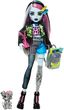 Mattel Monster High Frankie Stein Lalka w dzinsowej kurtce i szortach z figurka pieska Cotos HPD53 HXH73