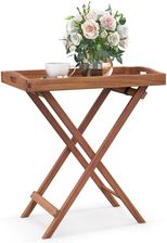 Costway Drewniany Składany Stolik Tacka Hw71515
