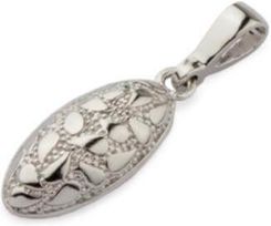 Polcarat Design Srebrny rodowany wisiorek płatki w owalu W 1853