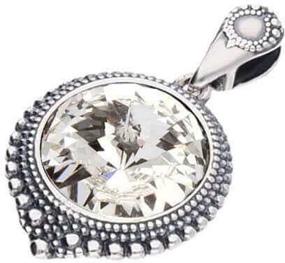 Polcarat Design Srebrny oksydowany wisiorek Swarovski W 1682 : Kolor - Crystal