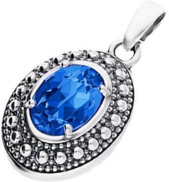 Polcarat Design Srebrny wisiorek Swarovski W 1990 : Kolor - Sapphire