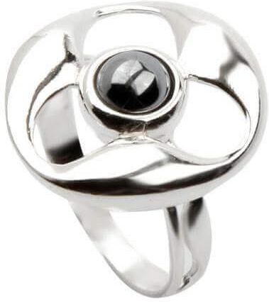 Polcarat Design Pierścionek srebrny zdobiony krzemem PK 1688 Krzem : Rozmiar - 15 / 17,33 mm