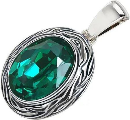 Polcarat Design Wisiorek srebrny zdobiony kryształem W 2117 : Kolor - Emerald