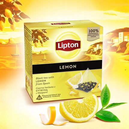 Lipton 34g Lemon 20 Torebek Piramidek Herbata Czarna Z Cytryną - zdjęcie 4