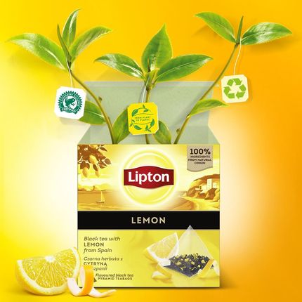Lipton 34g Lemon 20 Torebek Piramidek Herbata Czarna Z Cytryną - zdjęcie 5