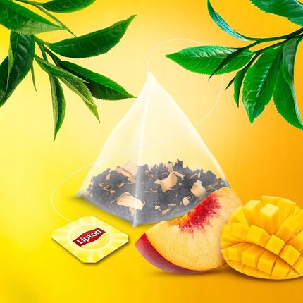 Lipton 34g Peach Mango 20 Torebek Piramidek Herbata Czarna Z Brzoskwinią - zdjęcie 4