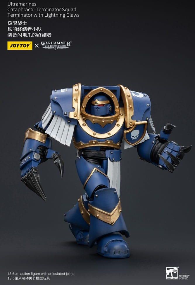 JOYTOY Warhammer Horus Herejía 1/18 Figura de acción coleccionable de 5.35 pulgadas: Ultramarines Cataphractii Terminator Squad Sargento con espada de poder JOYTOY Warhammer Horus Herejía 1/18 Figura de acción coleccionable de 5.35 pulgadas: Ultramarines Cataphractii Terminator Squad Sargento con espada de poder