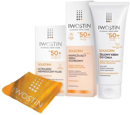 Iwostin Solecrin Zestaw Krem Spf50+ 50Ml + Fluid 40Ml Żel 200Ml Ręcznik