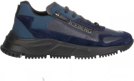 ICEBERG skórzane włoskie sneakersy NOWOŚĆ COMB NAVY