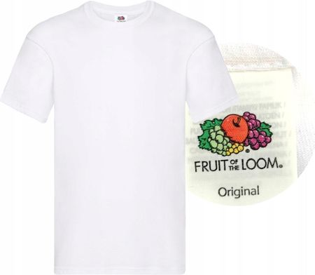 T-shirt Koszulka Fruit Of The Loom Original XL Męska Bawełniana Biała