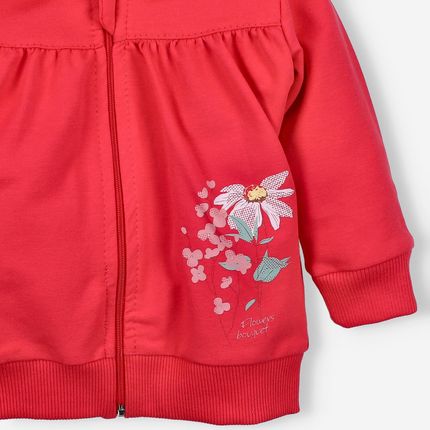 Bluza dresowa ŁĄKA z bawełny organicznej dla dziewczynki - zdjęcie 2
