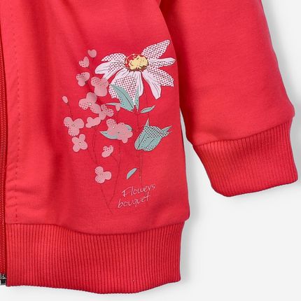Bluza dresowa ŁĄKA z bawełny organicznej dla dziewczynki - zdjęcie 3