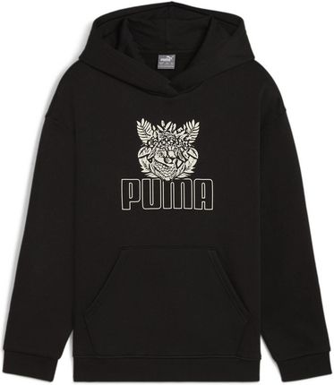 Bluza z kapturem dziewczęca Puma ESS+ TROPICAT FL czarna 68182701