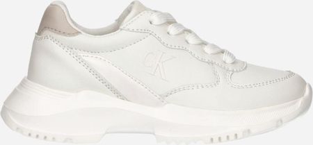 Calvin Klein Jeans Buty sportowe dziecięce dla dziewczynki Low Cut Lace-up V3A9-80996-1355X511 Biały/Beżowy