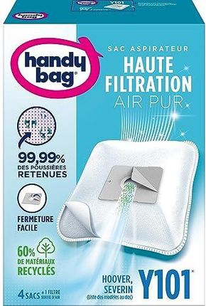 Handy Bag Melitta Y101 Zestaw 3x4 Worków Do Odkurzaczy Daewoo I Samsung Zamknięcie Hermetyczne Filtr Antyalergiczny Filtr Silnika
