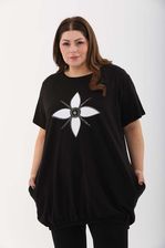 SERAJ czarna tunika sukienka bombka Plus size UNI do 50/52 bawełna