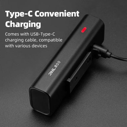 Lampka Rowerowa Przednia 800Lm + Kabel Usb-C 4 Tryby Pracy - zdjęcie 5