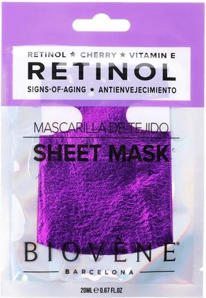 Biovene Retinol Signs-Of-Aging Maska W Płachcie Z Retinolem I Witaminą E 20Ml