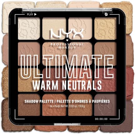 Nyx Professional Makeup Ultimate Shadow Palette Cienie Do Powiek Odcień Warm Neutrals 16X0,8g
