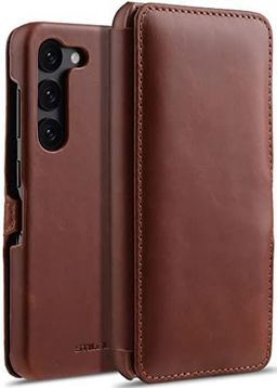 Stilgut Book Case Kompatybilne Z Samsung Galaxy S23, Etui Ze Skóry Z Zapięciem Na Klips, Skórzane Etui, Etui Z Klapką, Etui Na Telefon Komórkowy - Kon