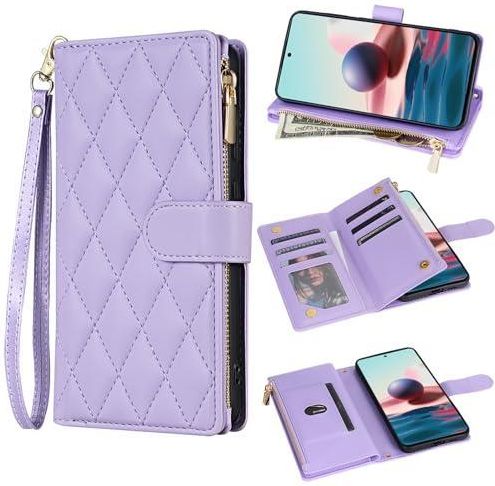 Asuwish Cover Portafoglio Per Xiaomi Redmi Note 9 / Redmi 10X 4G, Con 3 Slot Carte, Chiusura Magnetica E Cinturino, Include Vetro Temperato - 5