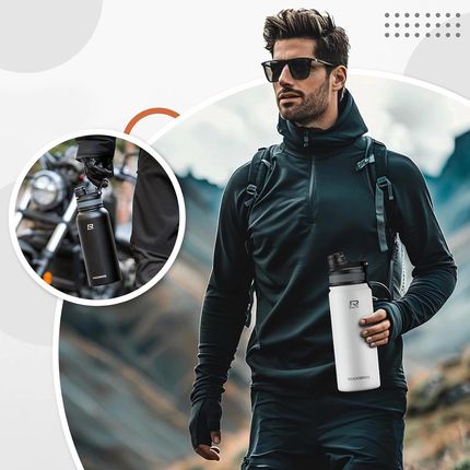 Bidon Termiczny Rockbros 35210029005 Rowerowy Na Napoje 530ml Biały - zdjęcie 4