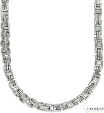 Zdjęcie Naszyjnik męski stalowy w srebrnym kolorze splot królewski - Solec Kujawski