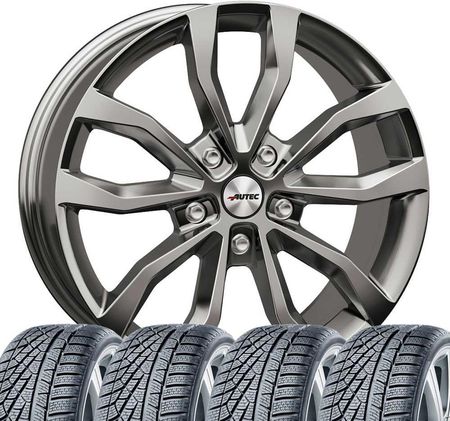 4 kompletne koła zimowe Uteca 8x18 ET 35 5x114.3 titanium silver z oponami 225/55 R18 102V Continental WinterContact TS 870 P XL FR Evc do Peugeot 400