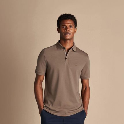 Charles Tyrwhitt Pique Polo — Camel - M Prosta koszulka polo z bawełny pika Koszulki polo