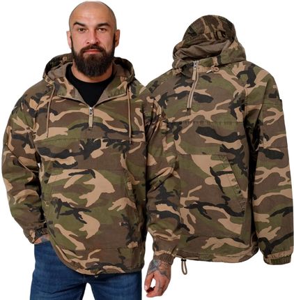 Kurtka z kapturem Pit Bull Kangurka Bassmore Military Kangaroo Jacket '24 - Woodland Camo L