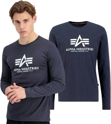 Koszulka Longsleeve Alpha Industries Basic 100510 02 - Granatowa XXL