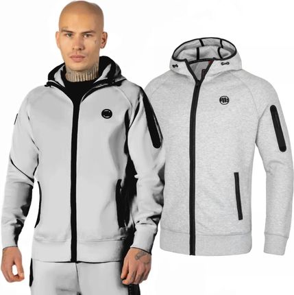 Bluza rozpinana z kapturem Pit Bull 300 Interlock Beachfront '24 - Szary Melanż M