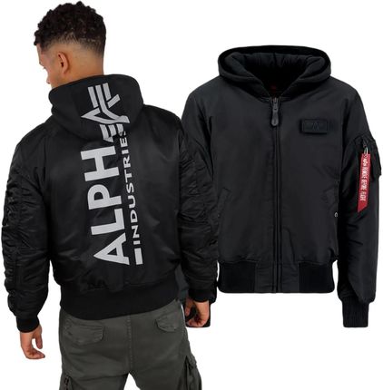 Kurtka Alpha Industries MA-1 ZH Back Print 128113 285 - Czarna/Odblaskowa 3XL