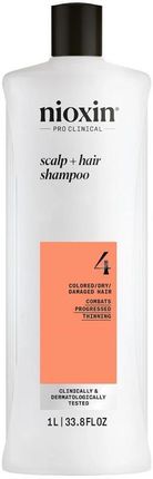 Nioxin System 4 Scalp + Hair Shampoo Delikatny Szampon Do Włosów Farbowanych I Zniszczonych 1L